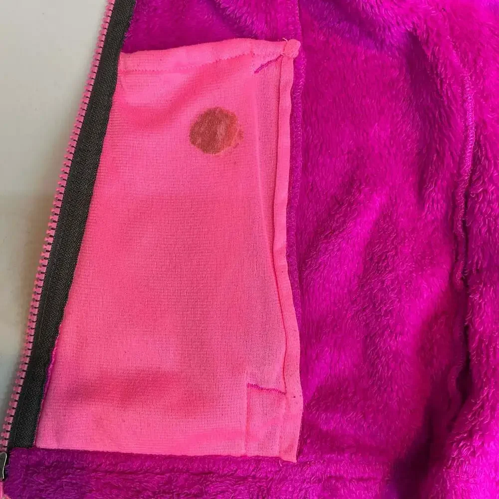 The North Face Girl's Osolita Full Zip Fuzzy Fleece Jacket Pink Medium 10/12